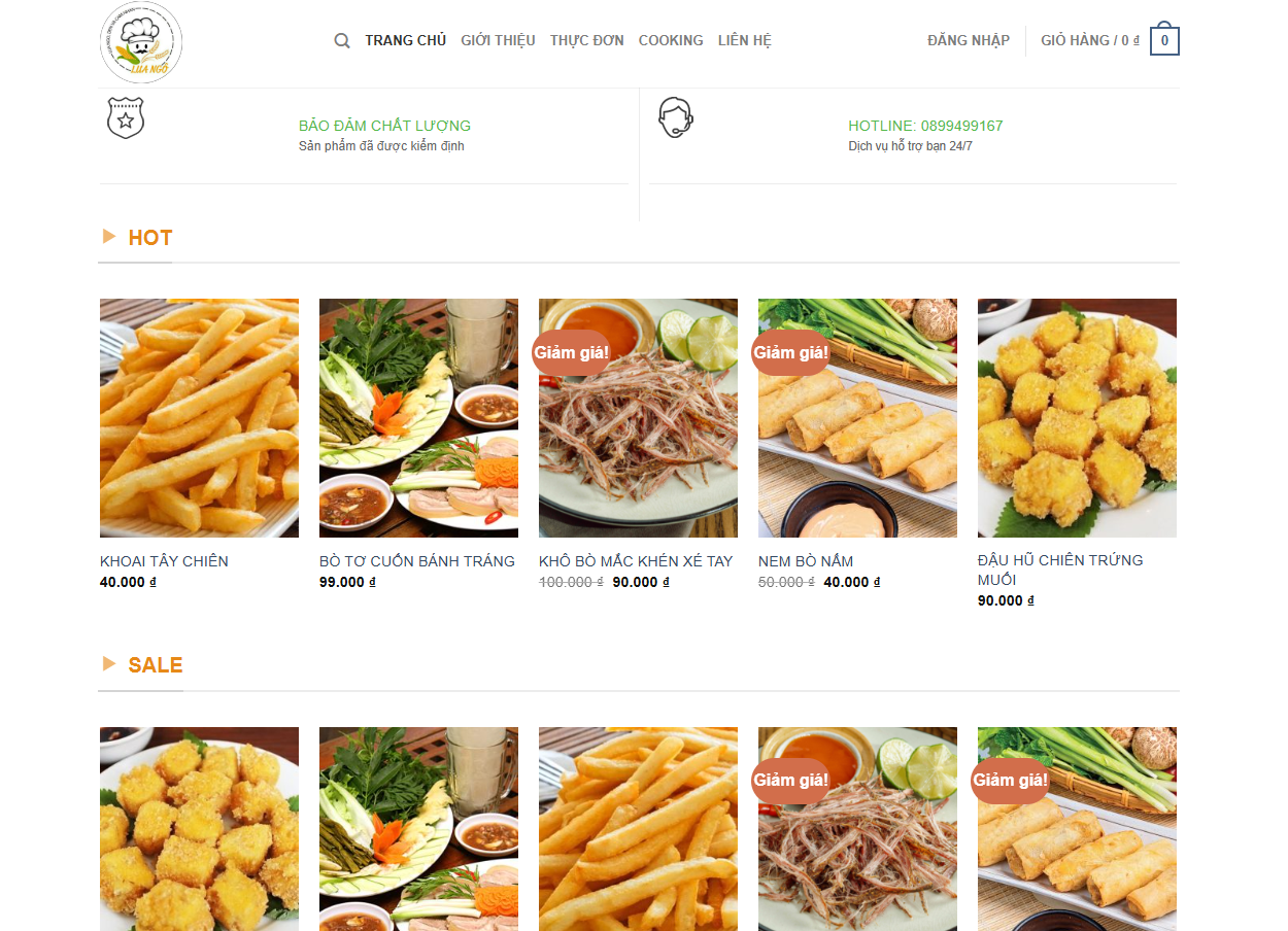 Full Code web mua bán đồ ăn